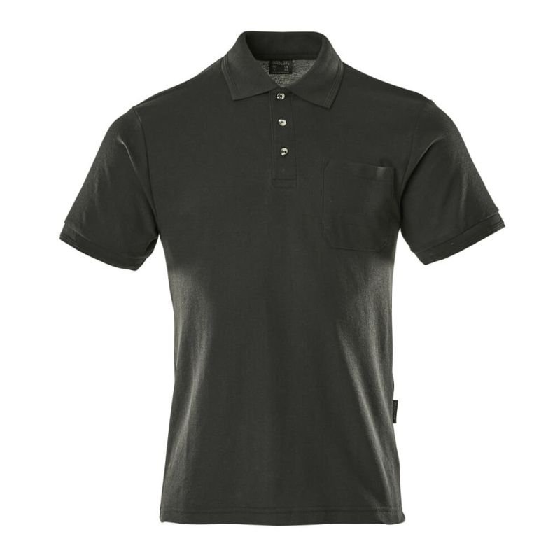 MASCOT® BORNEO Polo-Shirt, SCHWARZ (60% BW/40% Polyester, 180 g/m²)