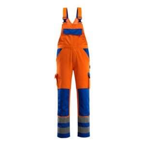 MASCOT® BARRAS Latzhose, ORANGE/KORNBLAU Teflon®-behandelt (65% Polyester/35% BW, 290 g/m²)