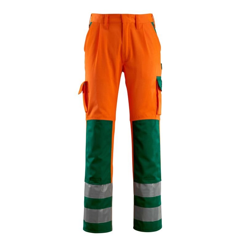 MASCOT® OLINDA Hose, ORANGE/GRÜN Teflon®-behandelt (65% Polyester/35% BW, 290 g/m²)