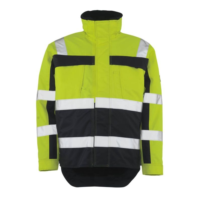 MASCOT® SAFE COMPETE Winterjacke, GELB/MARINE (100% Polyester (Mascotex®), 240 g/m²)