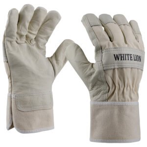 Art. 0166/LION White Lion Ziegenlederhandschuh,  Farbe: grau/beige