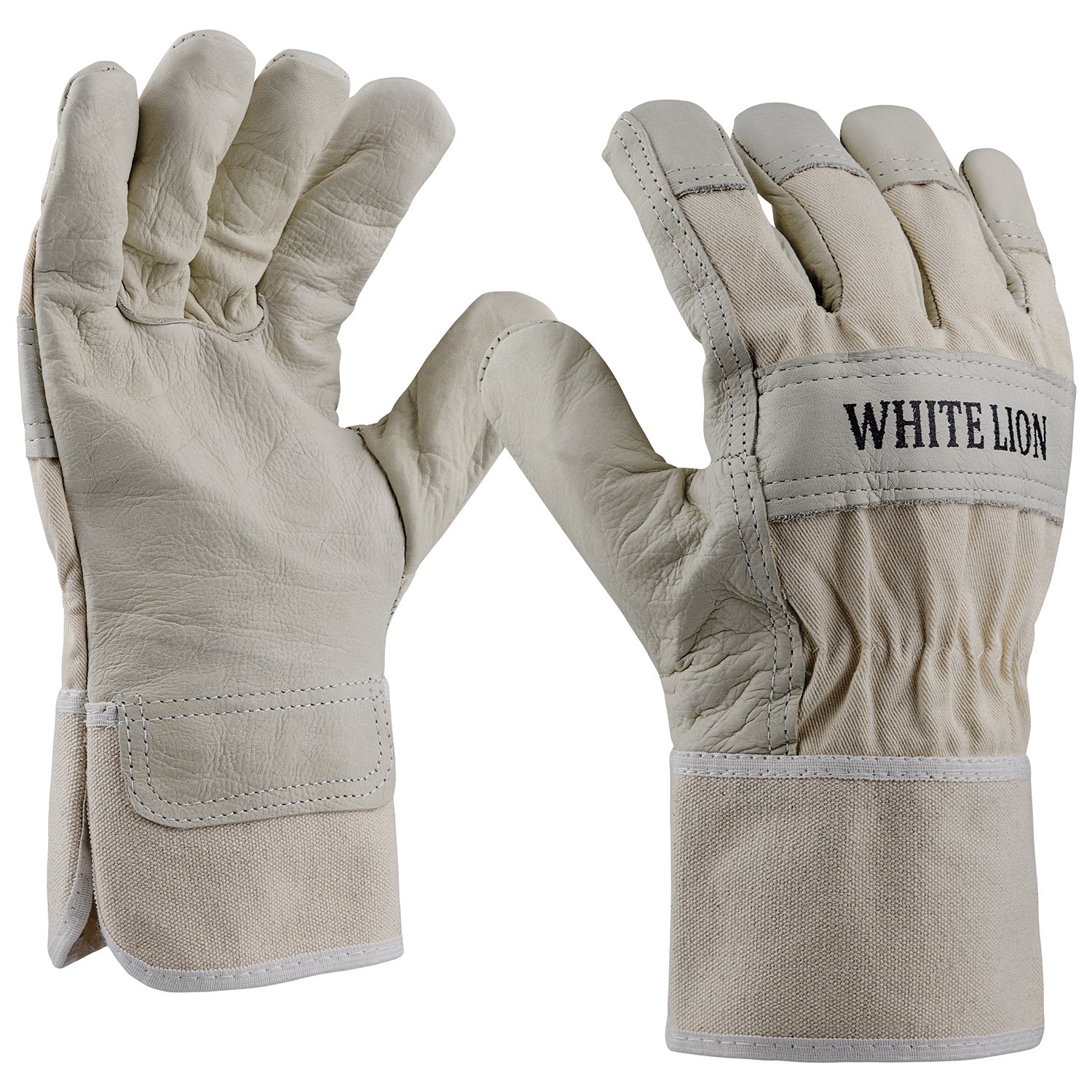 Art. 0166/LION White Lion Ziegenlederhandschuh, Farbe: grau/beige