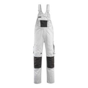 MASCOT® AUGSBURG Latzhose, WEISS/DUNKELANTHRAZIT (65% Polyester/35% BW, 270 g/m²)