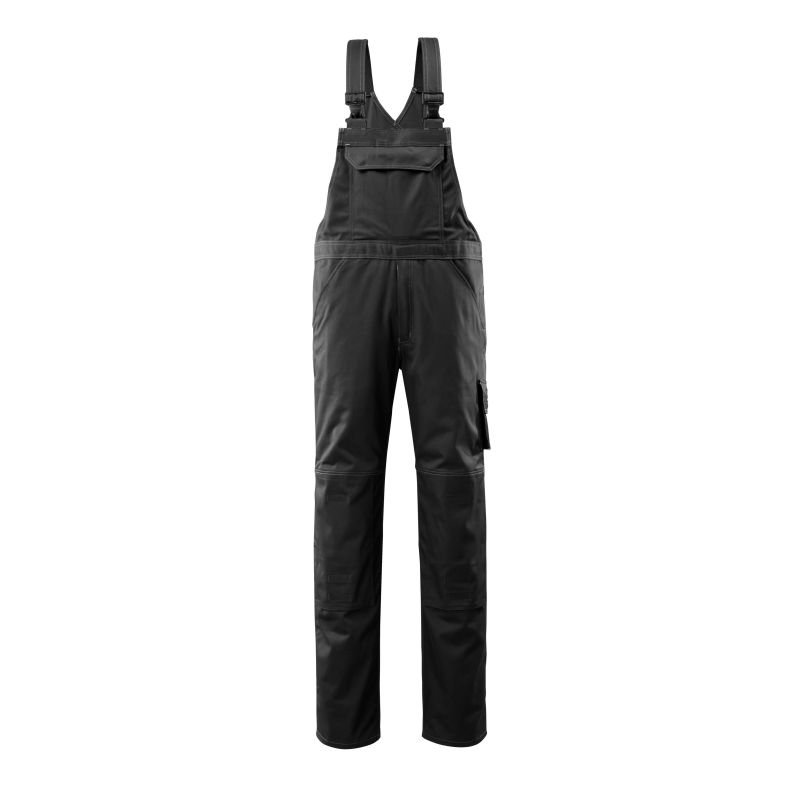 MASCOT® LOWELL LATZHOSE, SCHWARZ, 100% Baumwolle, 355 g/m²
