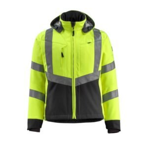 MASCOT® BLACKPOOL Soft Shell Jacke, GELB/SCHWARZ (100% Polyester, 360 g/m²)
