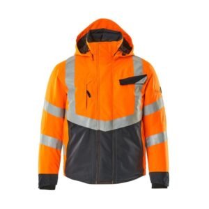 MASCOT® HASTINGS Pilotjacke, ORANGE/SCHWARZBLAU (100% Polyester, 210 g/m²)