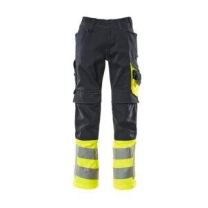 MASCOT® LEEDS Hose, SCHWARZBLAU/HI-VIS GELB Teflon®-behandelt (65% Polyester/35% BW, 290 g/m²)