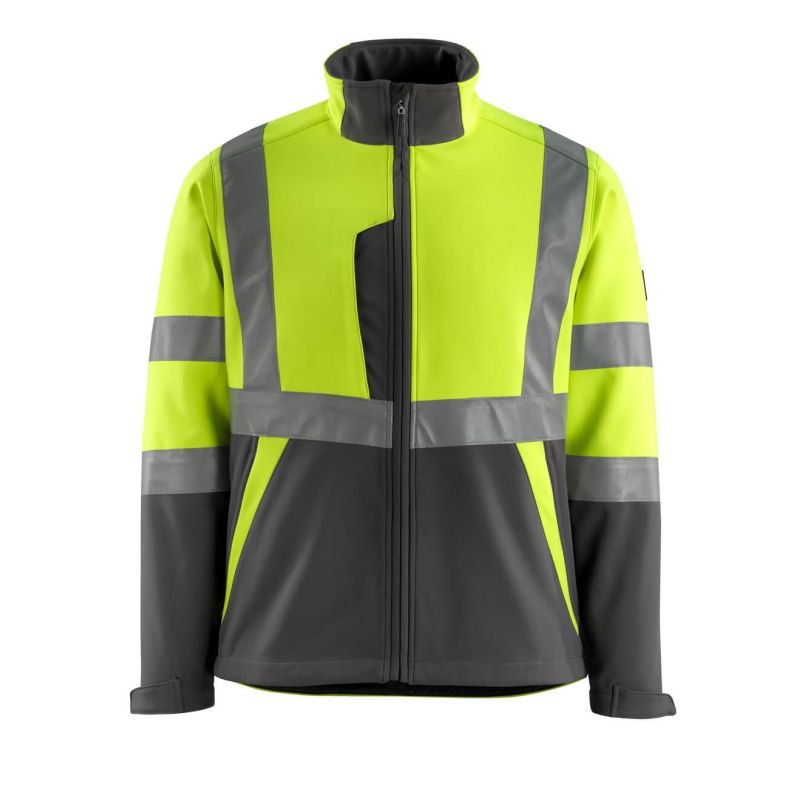 MASCOT® KIAMA Soft Shell Jacke, GELB/DUNKELANTHRAZIT (100% Polyester, 280 g/m²)