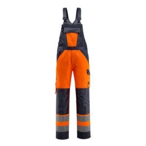 MASCOT® GOSFORD Warnschutz-Latzhose, HI-VIS ORANGE/ SCHWARZBLAU (80% Polyester/20% BW, 285 g/m²)