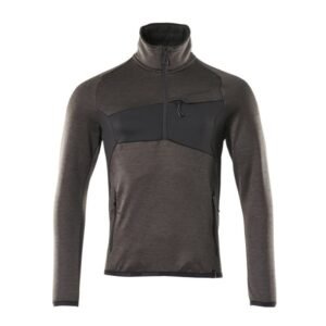 MASCOT® Accelerate Fleecepullover mit kurzem Reißverschluss dunkelanthrazit/schwarz