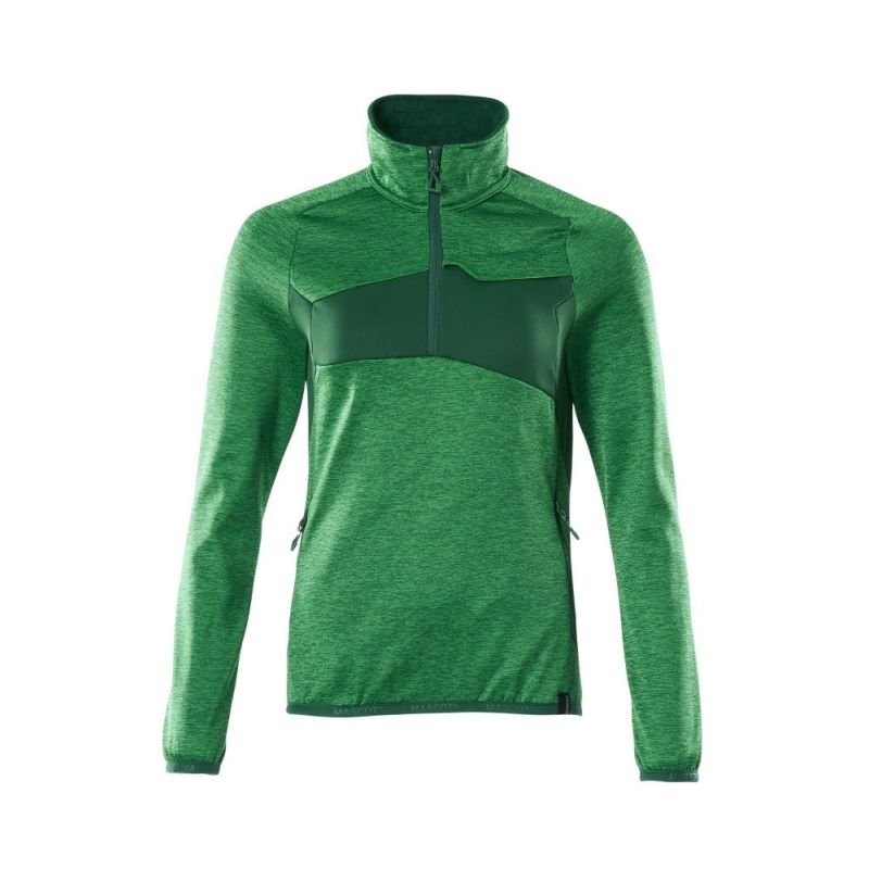 MASCOT® Accelerate Fleecepullover mit kurzem Zipper, Damen grasgrün/grün
