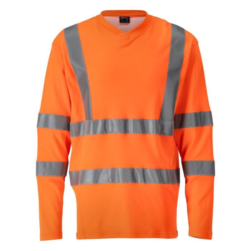 MASCOT® SAFE CLASSIC T-Shirt langarm, PREMIUM HI-VIS ORANGE (50% BW/50% Polyester/ 140 g/m²)