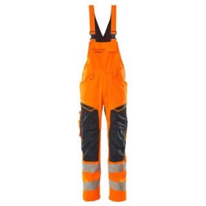 MASCOT® Accel. Safe Latzhose Latzhose, Knietaschen, Stretch-Einsätze hi-vis orange/schwarzblau