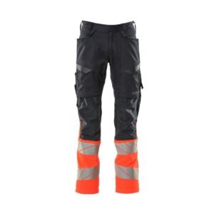 MASCOT® Accelerate Safe Hose mit Knietaschen, schwarzblau/hi-vis rot