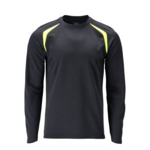 MASCOT® Ac.Multisafe T-shirt  Langarm, moderne Passform schwarzblau/hi-vis gelb