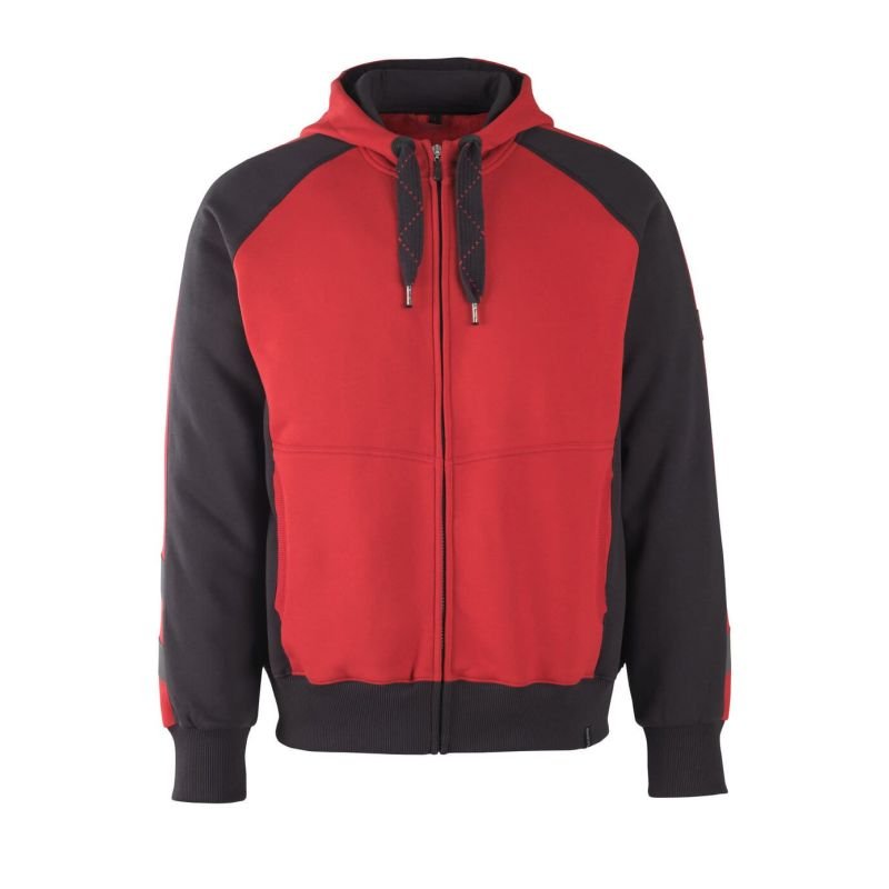 MASCOT® WIESBADEN Kapuzensweatshirt, ROT/SCHWARZ (60% BW/40% Polyester, 340 g/m²)