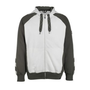 MASCOT® WIESBADEN Kapuzensweatshirt, WEISS/DUNKELANTHRAZIT (60% BW/40% Polyester, 340 g/m²)