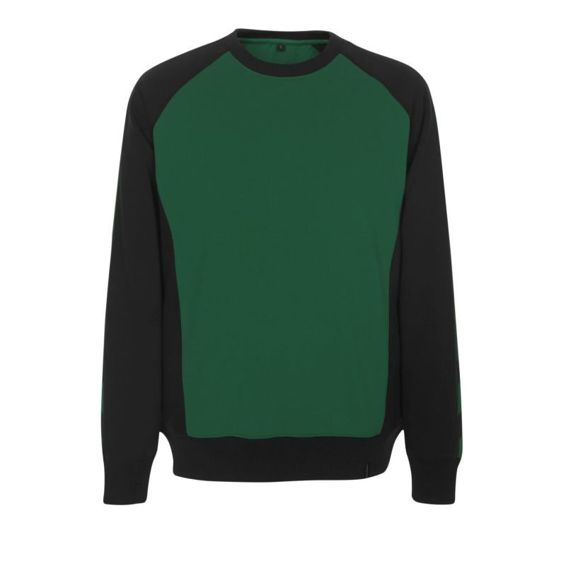 MASCOT® WITTEN Sweatshirt, GRÜN/SCHWARZ (60% BW/40% Polyester, 340 g/m²)