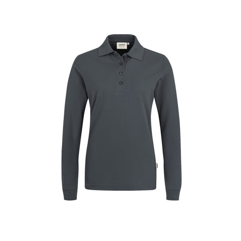 Women-Longsleeve-Poloshirt Performance, ANTHRAZIT (50% BW/50% Polyester, 220 g/m²)
