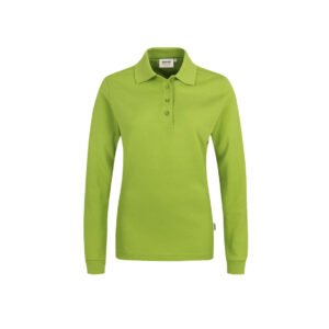 Women-Longsleeve-Poloshirt Performance, KIWI (50% BW/50% Polyester, 220 g/m²)