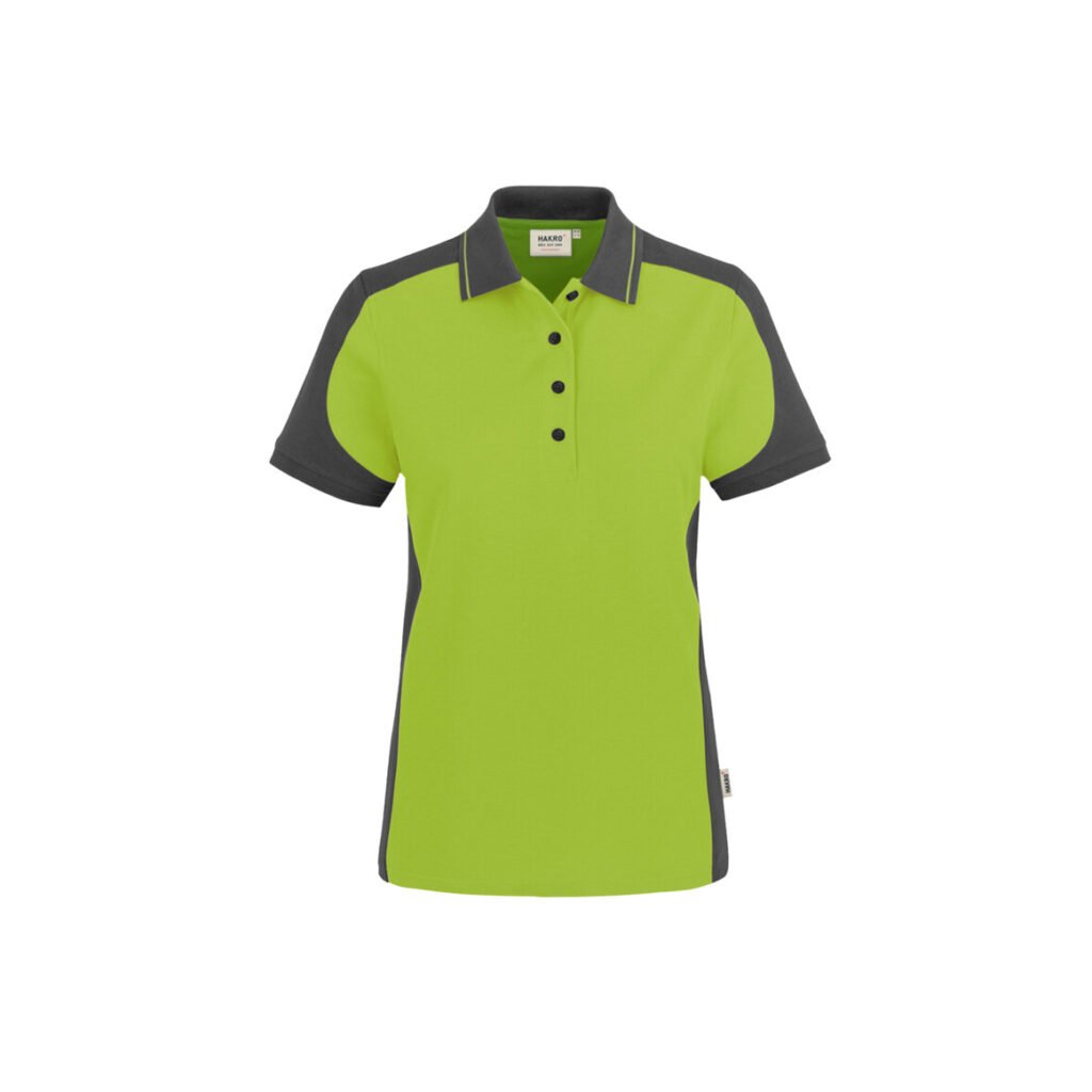 Women-Contrast-Poloshirt performance, 50%BW/50%Pol., kiwi/anthrazit