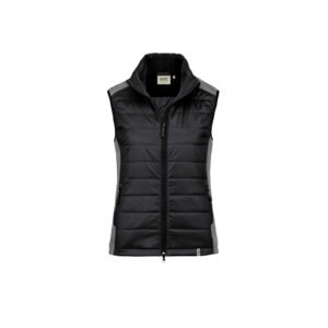 HAKRO Damen Hybridweste Alabama, regular fit, schwarz, Gewebe aus 98% Baumwolle/2% Elasthan,120 g/m²
