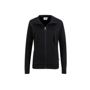 Women-Sweatjacke College, SCHWARZ (70% BW/30% Polyester, 300 g/m²)
