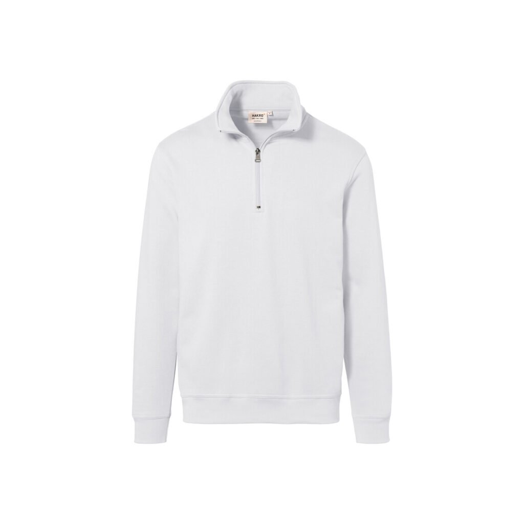 Zip-Sweatshirt Premium, WEISS (70% BW/30% Polyester, 300 g/m²)