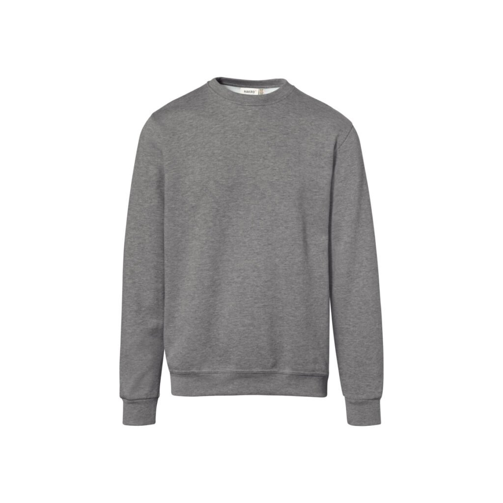 HAKRO Sweatshirt Bio-Baumwolle GOTS grau meliert