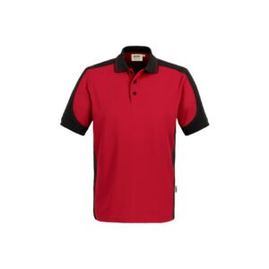 Poloshirt-CONTRAST PERFORMANCE, Farbe rot/schwarz