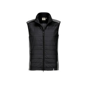HAKRO Hybridweste Alabama, regular fit, schwarz, Micro-Ripstop aus 100 % Polyamid und Softshell aus 95 % Polyester und 5 % Elasthan, Wattierung aus 100 % Polyester