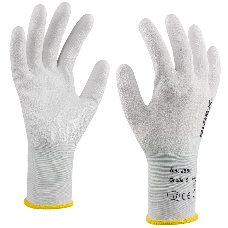 Art. J550 Nylonhandschuh, Farbe: weiß