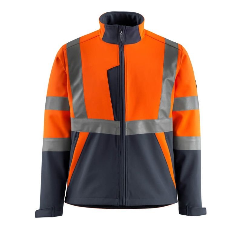 MASCOT® KIAMA Soft Shell Jacke, ORANGE/SCHWARZBLAU (100% Polyester, 280 g/m²)