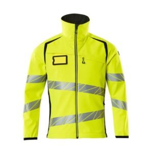 MASCOT® ACCELERATE SAFE Soft Shell Jacke, Hi-vis gelb/schwarz 100% Polyester, 330 g/m²