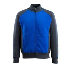 MASCOT® AMBERG, Sweatshirt mit Reißverschluss kornblau/schwarzblau (60% BW/40% Polyester, 340 g/m²)