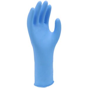 7585PF Einweghandschuhe, 100% Nitril, blau, 290 mm lang, ungepudert, 50 Stück pro Box