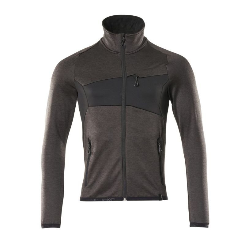 MASCOT® Accelerate Fleecepullover mit Reißverschluss dunkelanthrazit/schwarz