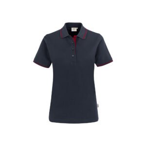 203 Women-Poloshirt Casual, TINTE/ROT (100% Baumwolle, 200g/m²)