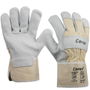 Art. 0162/KW Rindlederhandschuh, Farbe: grau/beige (natur)