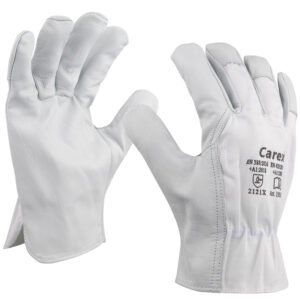 Art. 1505/K Nappalederhandschuh, Farbe: grau/weiß