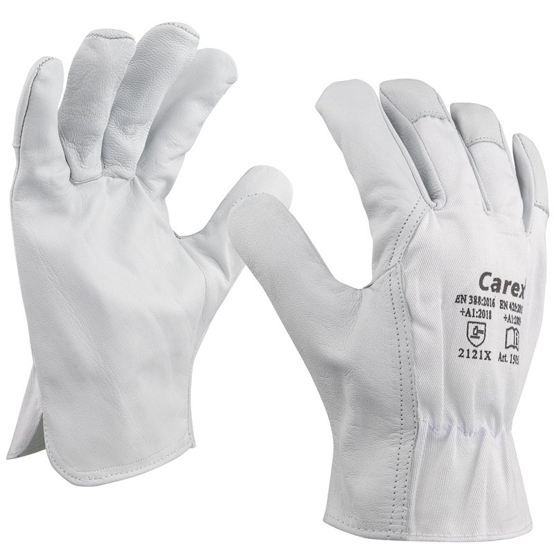 Art. 1505/K Nappalederhandschuh, Farbe: grau/weiß