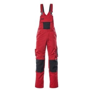 MASCOT® AUGSBURG Latzhose, ROT/SCHWARZ (65% Polyester/35% BW, 270 g/m²)