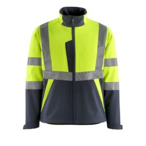 MASCOT® KIAMA Soft Shell Jacke, GELB/SCHWARZBLAU (100% Polyester, 280 g/m²)